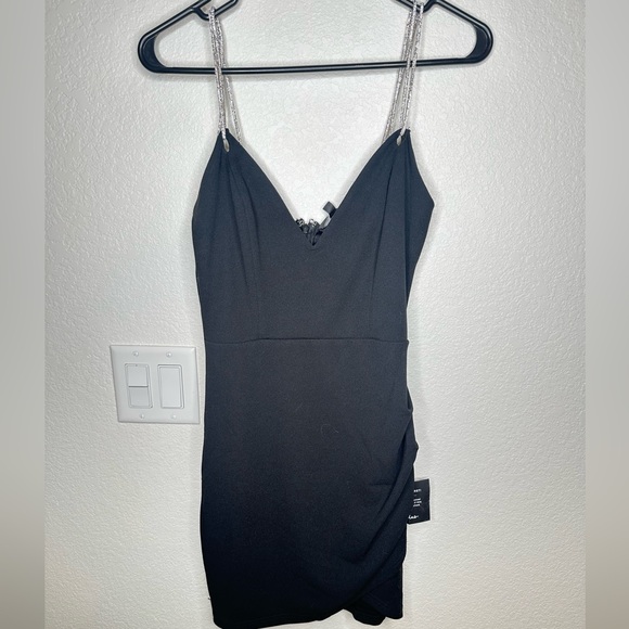 Lulus Dresses & Skirts - Elegant Black Dress with Silver Straps